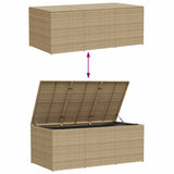 Garden Storage Box Mix Beige 984L Poly Rattan 365335