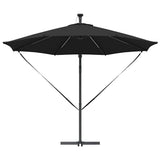 Umbrella 294 x 294 x 248 cm Polyester and Aluminium Black 42003387