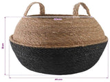 Plant Pot with Handles 2 pcs Black 45 x 36 cm 100% Seagrass 42012265