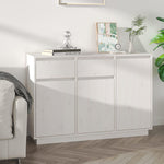 ZNTS Sideboard White 110x34x75 cm Solid Wood Pine 814330