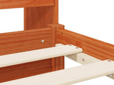 Bookcase Bed Frame with Headboard with Drawer Solid Pine Wood 3423797