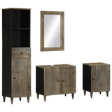 4 Piece Bathroom Furniture Set Solid Wood Mango 3310020