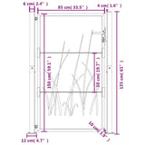 Garden Gate 100x150 cm Corten Steel Grass Design 153175