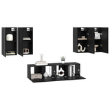 TV Cabinet Set Wall-mounted Black Oak Engineered Wood 3393304