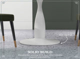 Round Table, Modern Room Table with Steel Base, Non-slip Foot Pad, Space Saving Small T3398P343130