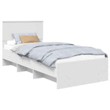 Bed Frame with Headboard White 90 x 200 cm Engineered Wood 3408886