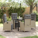 Garden Dining Set with Cushion 5 pcs Beige Poly Rattan 3380562