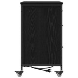 Cabinet with Charging Station Black Oak 76 x 41 x 72 cm 859835