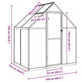 ZNTS Greenhouse with Base Frame Green 169x114x195 cm Aluminium 4005823