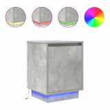 Bedside Cabinets with LED Lights 2 pcs Concrete Grey 38x34x50 cm 861272