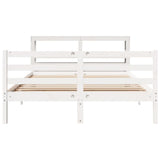 Bed Frame without Mattress White 120x200 cm Solid Wood Pine 3305825