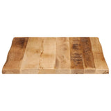 Table Top Live Edge 60x60x2.5 cm Solid Wood Rough Mango 370666
