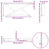 Coffee Table Legs 2 pcs White 70x cm Steel 4012693