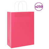 Paper Bags 250 pcs with Handles Pink 26x12x35 cm 4101674
