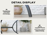 94 x 94 cm Garden Table with Parasol Hole, Outdoor Dining Garden Table for Four with Slatted Metal T3398P317602