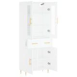 Highboard White 69.5x34x180 cm Engineered Wood 3198521