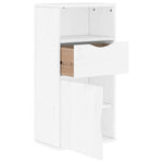 ZNTS Side Cabinet with Drawer ODDA White 40x24x79 cm Solid Wood Pine 4103600