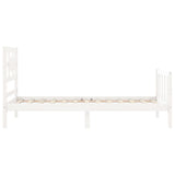 Bed Frame without Mattress White 90x200 cm Solid Wood Pine 3192542