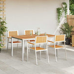 Garden Dining Set 5 pcs Brown Solid teak wood 3334799