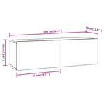 Wall TV Cabinets 2 pcs Concrete Grey 100x30x30 cm Engineered Wood 804548