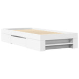 Bed Frame without Mattress White 75x190 cm Small Single Engineered Wood 3295527