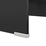 244134 TV Stand/Monitor Riser Glass Black 40x25x11 cm