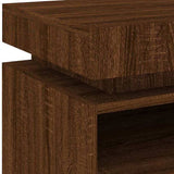 Bedside Cabinets with LED Lights 2 pcs Brown Oak 40x39x48.5 cm 836797