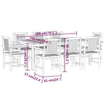 ZNTS 9 Piece Garden Dining Set Solid Wood Acacia 3098681