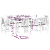 ZNTS 9 Piece Garden Dining Set Solid Wood Acacia 3098681