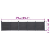 Fence Panel Set Grey 872x186 cm WPC 3211835