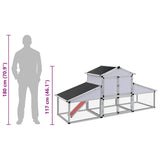 Chicken Coop with Runs and Nest Box Aluminium 41323