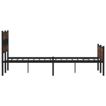 ZNTS Metal Bed Frame without Mattress Brown Oak 160x200 cm 3308516