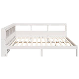 Bookcase Bed without Mattress White 135x190 cm Solid Wood Pine 3324333