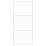 Sliding Door White 90x205 cm Tempered Glass and Aluminium 155205