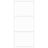 Sliding Door White 90x205 cm Tempered Glass and Aluminium 155205