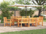 Garden Dining Set 9 pcs Brown Solid Acacia Wood 3375648