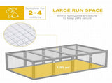 Wooden Rabbit Hutch Cage 6ft with Wire Mesh, Openable Roof, Play Space for Outdoor, Grey T3398P350031