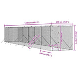 Outdoor Dog Kennel Silver 2x14x2 m Galvanised Steel 3190454