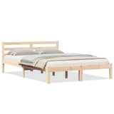 Bed Frame Brown 225.5 x 165.5 x 69.5 cm Solid Pine Wood 869782