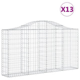 Arched Gabion Baskets 13 pcs 200x30x100/120 cm Galvanised Iron 3145441