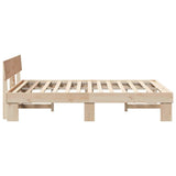 Bed Frame with Headboard Natural 140 x 200 cm Solid Pine Wood 872566