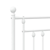 Bed Frame White Powder-coated steel Single Durable Bed Frame 353597