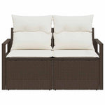 Garden Sofa Brown 120 x 62 x 69cm Poly Rattan 42006753