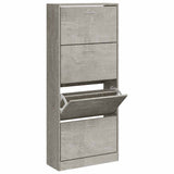 Shoe Cabinet Concrete Grey 63x24x147 cm Engineered Wood 342545
