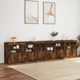 Sideboard with LED Lights Smoked Oak 283x37x67 cm 3209020