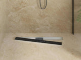 Shower Drain with Glass Cover Black 70 cm Stainless Steel 304 42015951
