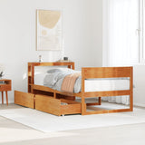 Bed Frame without Mattress Wax Brown 90x200 cm Solid Wood Pine 3306392