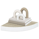 326632 Wall Corner Shelves 4 pcs Oak and White 25x25x3,8 cm MDF
