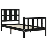 Bed Frame without Mattress Black 100x200 cm Solid Wood Pine 3192225