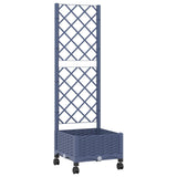 Garden Planter with Trellis&Wheels Blue Grey 40 x 40 x 131.5 cm 3422916
